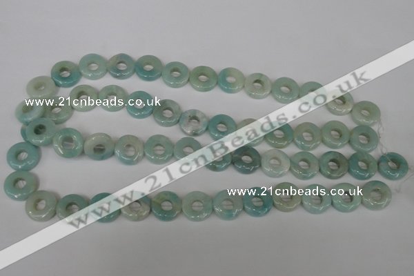 CAM636 15.5 inches 14mm donut Chinese amazonite gemstone beads