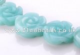 CAM80 5*16mm carved flower natural amazonite beads Wholesale