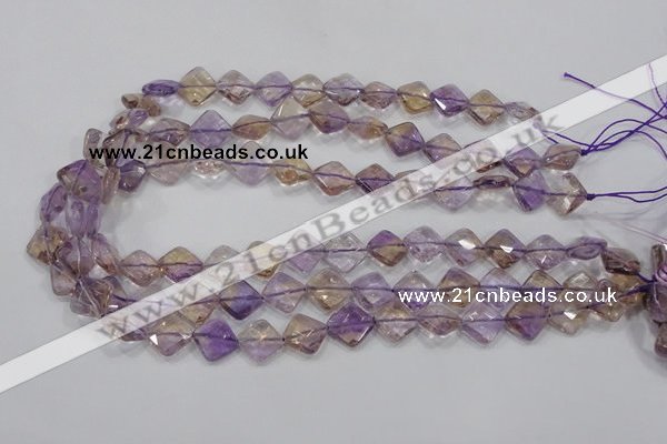 CAN34 15.5 inches 12*12mm faceted diamond natural ametrine beads