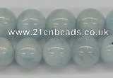 CAQ112 15.5 inches 14mm round A grade natural aquamarine beads