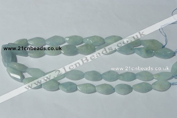 CAQ213 15.5 inches 14*22mm twisted natural aquamarine beads