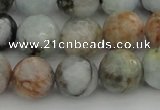 CAQ424 15.5 inches 14mm faceted round natural aquamarine beads