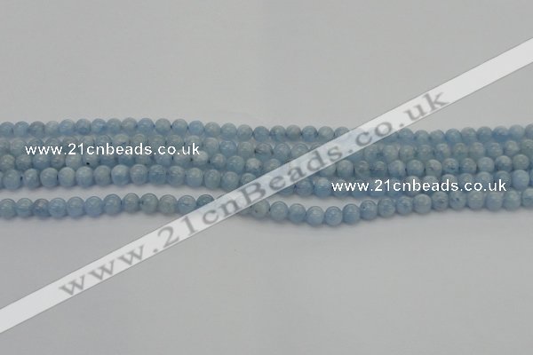 CAQ516 15.5 inches 4mm round AA grade natural aquamarine beads
