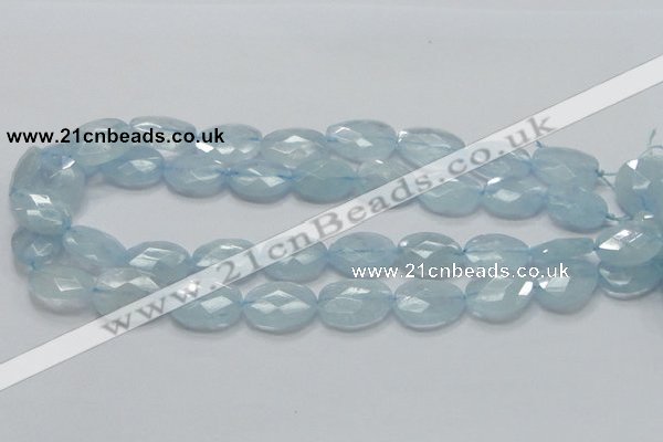 CAQ52 15.5 inches 15*20mm faceted oval natural aquamarine beads