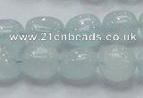 CAQ54 15.5 inches 10*15mm nugget natural aquamarine gemstone beads