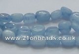 CAQ55 15.5 inches 8*9mm nugget natural aquamarine gemstone beads