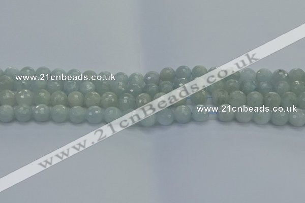 CAQ560 15.5 inches 6mm faceted round natural aquamarine beads