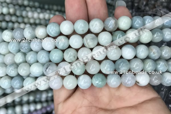 CAQ843 15.5 inches 10mm round aquamarine beads wholesale