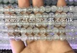 CAQ876 15.5 inches 8mm faceted round aquamarine gemstone beads
