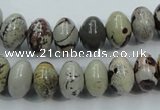 CAR14 15.5 inches 8*12mm rondelle artistic jasper beads wholesale