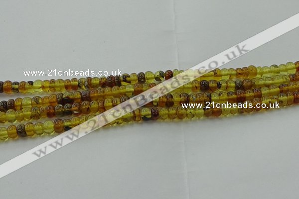 CAR537 15.5 inches 4*6mm rondelle natural amber beads wholesale