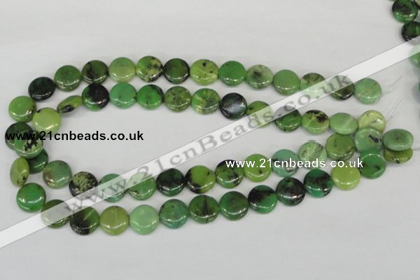 CAU38 15.5 inches 14mm flat round australia chrysoprase beads wholesale