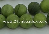 CAU513 15.5 inches 10mm round matte Chinese chrysoprase beads