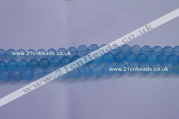 CBC264 15.5 inches 12mm AA grade round ocean blue chalcedony beads