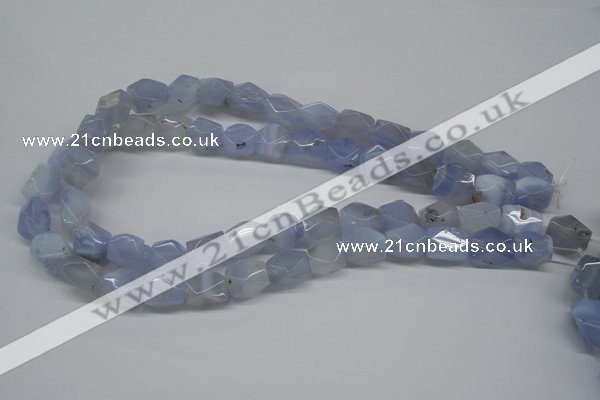 CBC29 15.5 inches 10*14mm – 12*16mm nuggets blue chalcedony beads