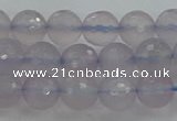 CBC436 15.5 inches 8mm faceted round purple chalcedony beads