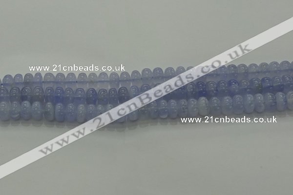 CBC442 15.5 inches 6*10mm rondelle blue chalcedony beads
