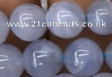 CBC720 15.5 inches 8mm round blue chalcedony gemstone beads