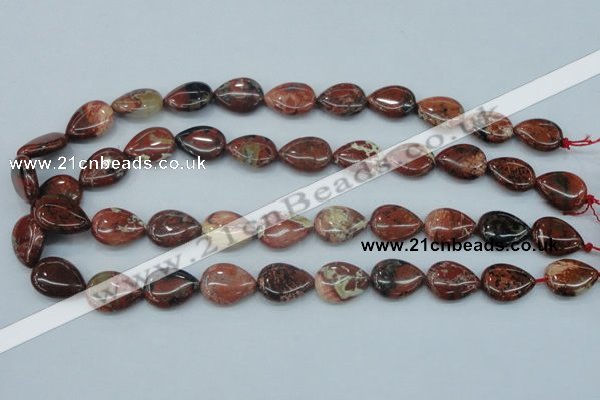 CBD02 15.5 inches 13*18mm flat teardrop brecciated jasper gemstone beads