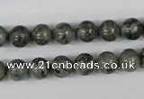 CBD202 15.5 inches 8mm round green brecciated jasper beads