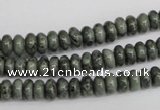 CBD209 15.5 inches 3*6mm rondelle green brecciated jasper beads