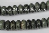 CBD210 15.5 inches 6*12mm rondelle green brecciated jasper beads