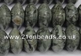 CBD212 15.5 inches 10*20mm rondelle green brecciated jasper beads
