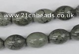 CBD214 15.5 inches 10*14mm rice green brecciated jasper beads