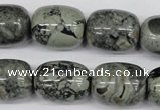 CBD215 15.5 inches 16*20mm drum green brecciated jasper beads