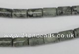 CBD216 15.5 inches 6*9.5mm column green brecciated jasper beads