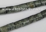 CBD217 15.5 inches 8*8mm column green brecciated jasper beads