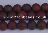 CBD362 15.5 inches 8mm round matte poppy jasper beads wholesale