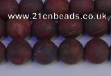 CBD363 15.5 inches 10mm round matte poppy jasper beads wholesale