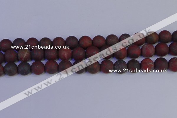 CBD365 15.5 inches 14mm round matte poppy jasper beads wholesale