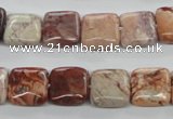 CBD52 15.5 inches 12*12mm Square brecciated jasper gemstone beads