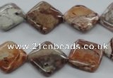 CBD53 15.5 inches 16*16mm diamond brecciated jasper gemstone beads