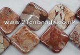 CBD54 15.5 inches 20*20mm diamond brecciated jasper gemstone beads