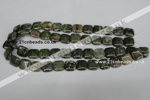 CBG41 15.5 inches 16*16mm square bronze green gemstone beads