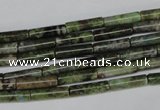 CBG75 15.5 inches 4*14mm tube bronze green gemstone beads