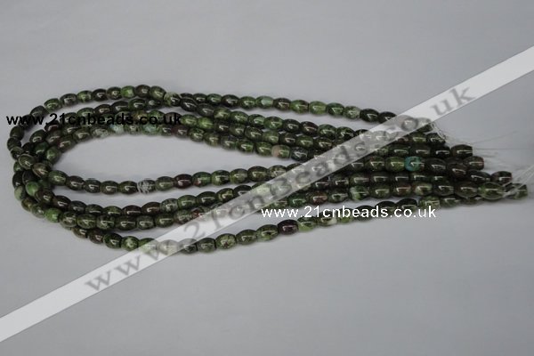 CBG78 15.5 inches 6*7mm rice bronze green gemstone beads