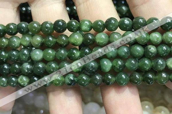 CBJ631 15.5 inches 6mm round Russian green jade beads wholesale
