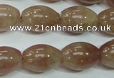 CBQ227 15.5 inches 13*18mm rice strawberry quartz beads