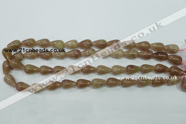 CBQ228 15.5 inches 10*16mm teardrop strawberry quartz beads