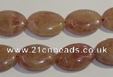 CBQ23 15.5 inches 15*20mm oval strawberry quartz beads wholesale