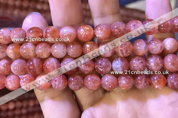 CBQ561 15.5 inches 10mm round golden strawberry quartz beads