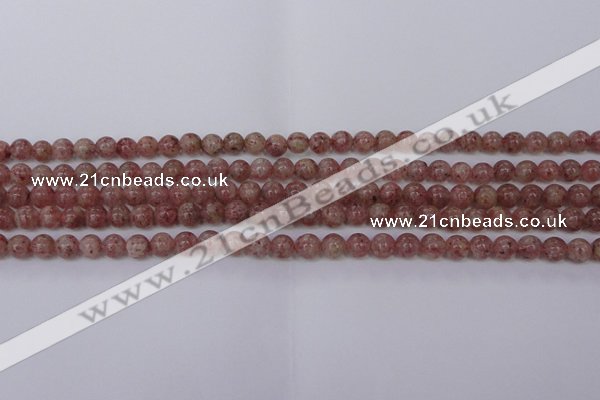 CBQ601 15.5 inches 6mm round natural strawberry quartz beads