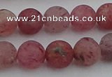 CBQ662 15.5 inches 10mm round matte strawberry quartz beads