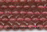 CBQ770 15 inches 4mm round strawberry quartz beads