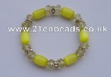 CBR18 5pcs imitation Swarovski crystal & cat eye beads stretchy bracelet
