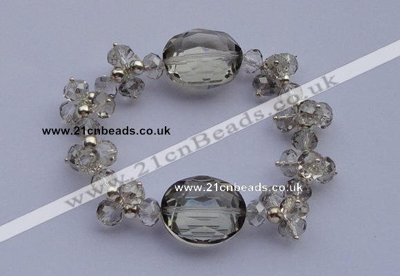 CBR21 5pcs 7 inches imitation Swarovski crystal beads stretchy bracelet